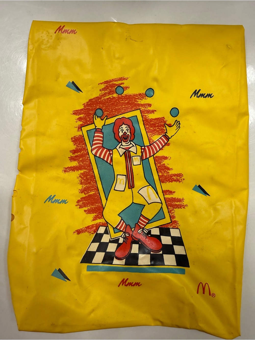 Vintage 1988 McDonald's Yellow reusable lunch bag